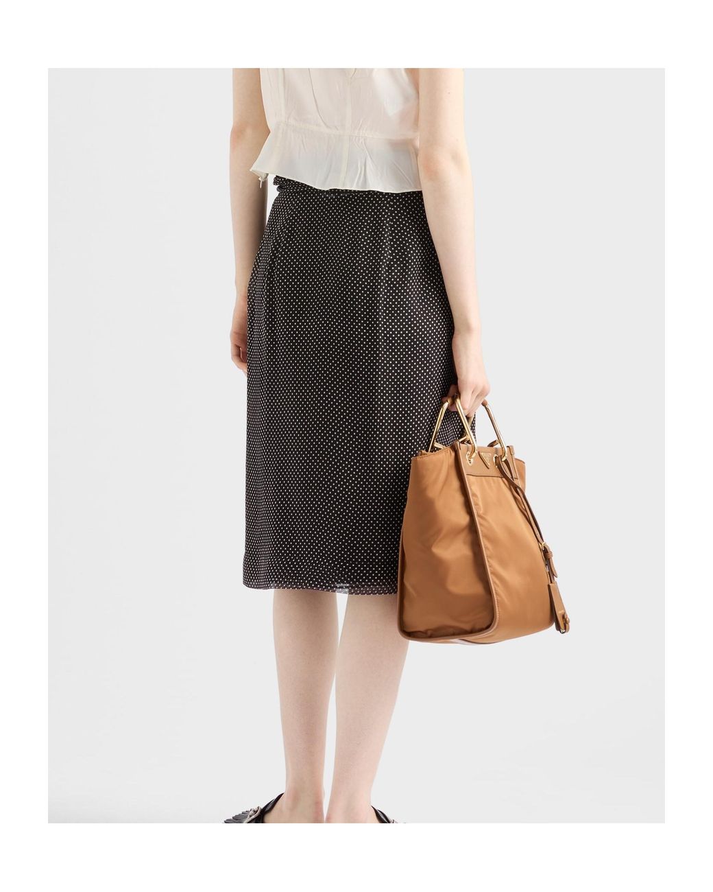 Prada Black Printed Chiffon Wrap Skirt