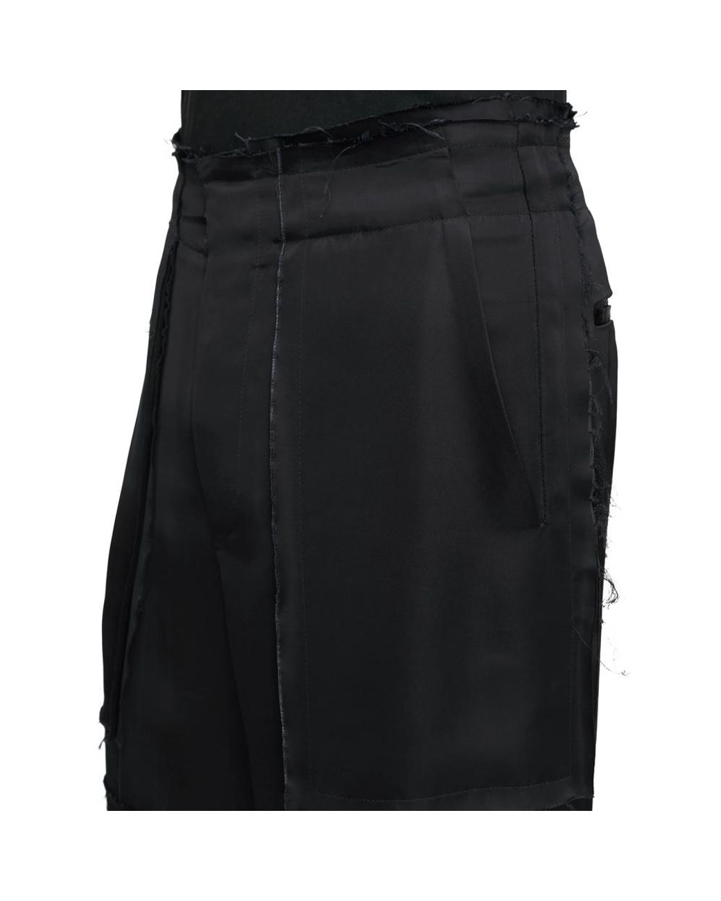 Maison Margiela Black Patchwork Satin Trousers for men