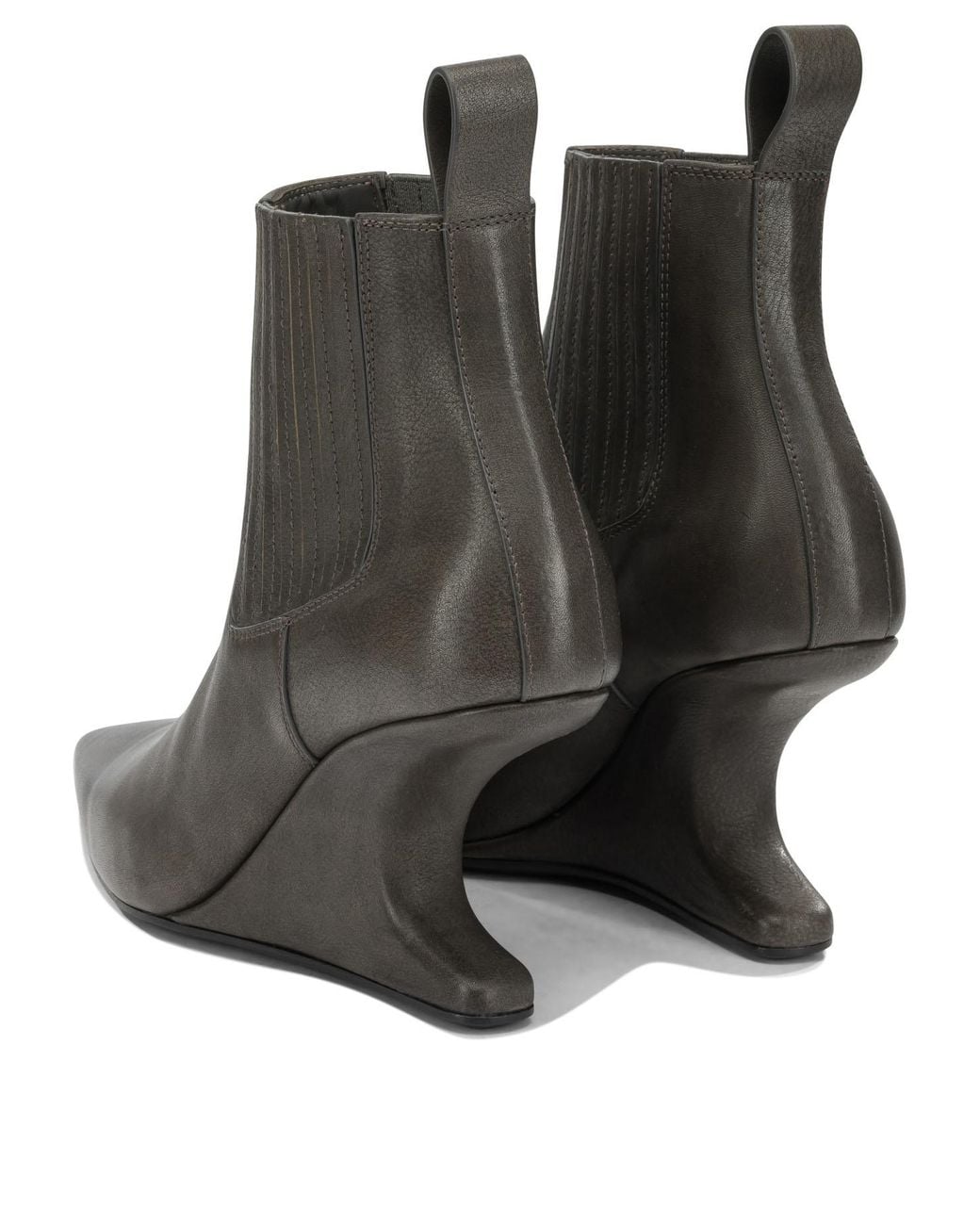 Rick Owens Black Pointed-Toe Ankle Boots