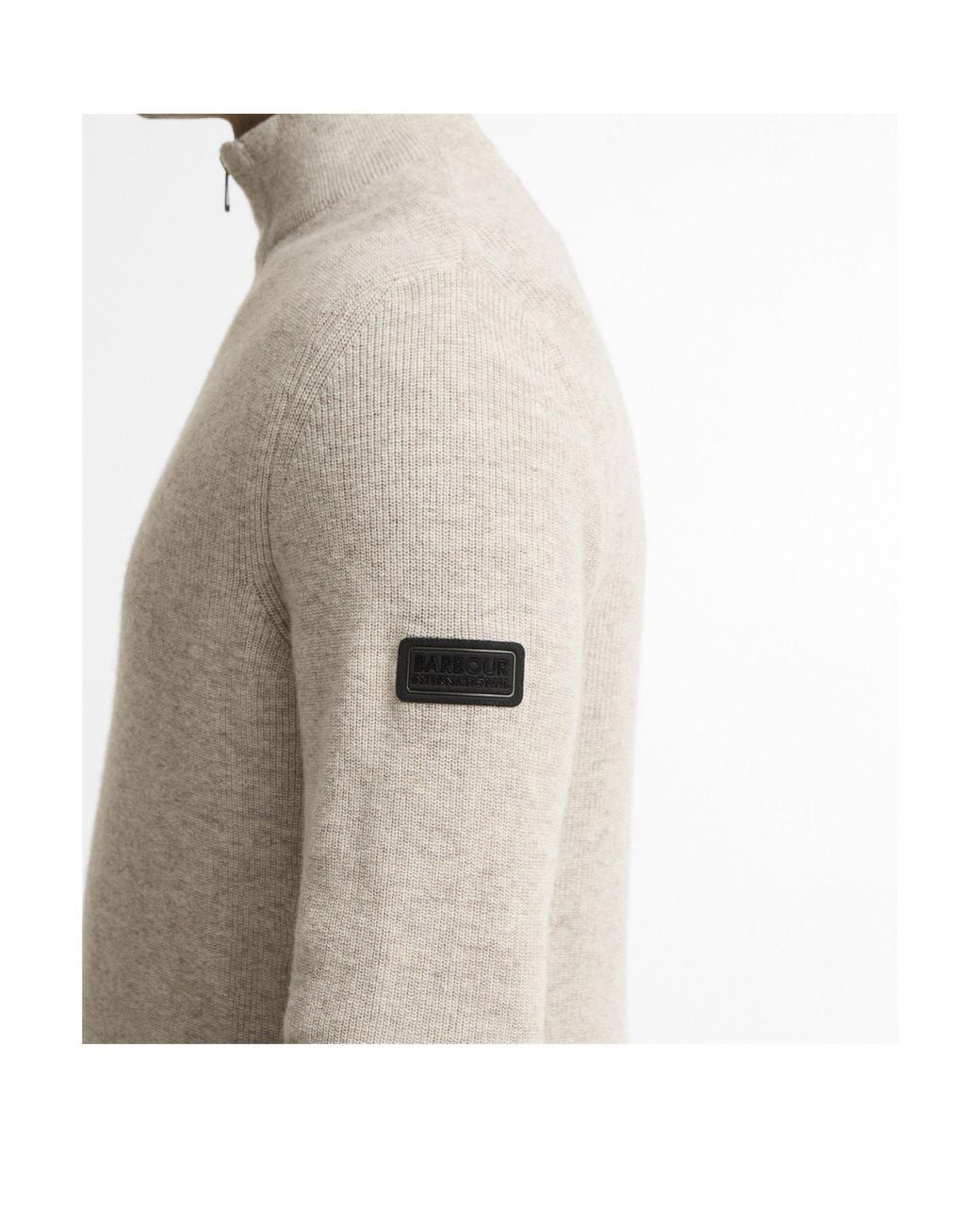 Barbour Pink Quarter Zip Rib Knit Sweater for men