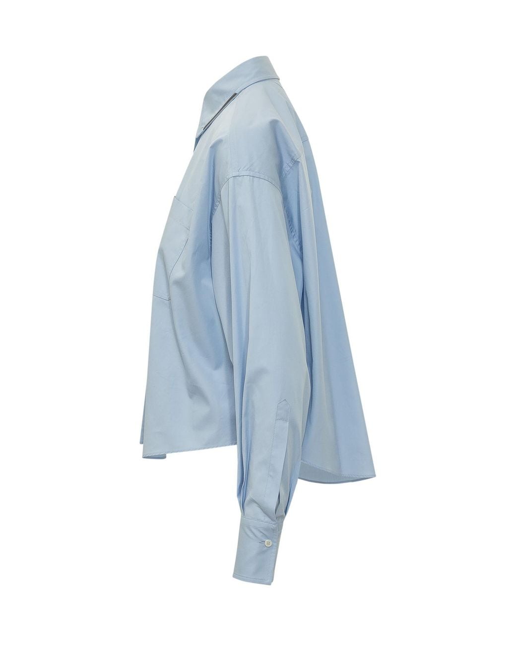 Brunello Cucinelli Blue Monile Trim Cropped Shirt