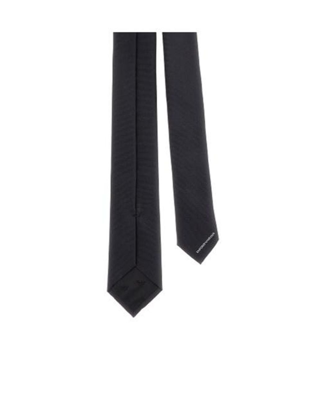 Emporio Armani Blue Gabardine Silk Tie for men