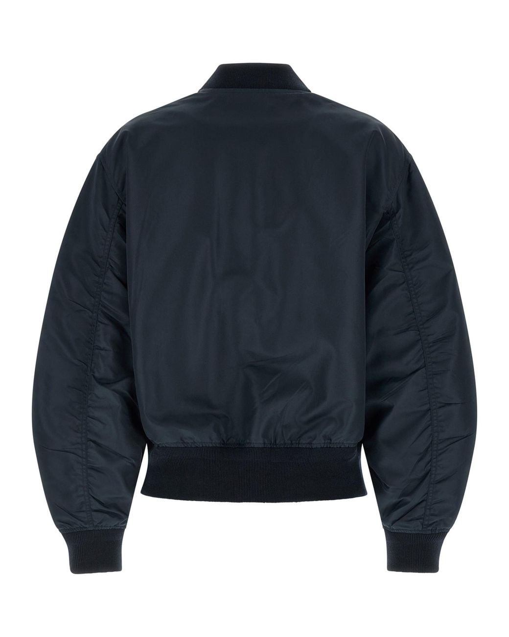 Prada Blue Triangle-Logo Zip-Up Bomber Jacket
