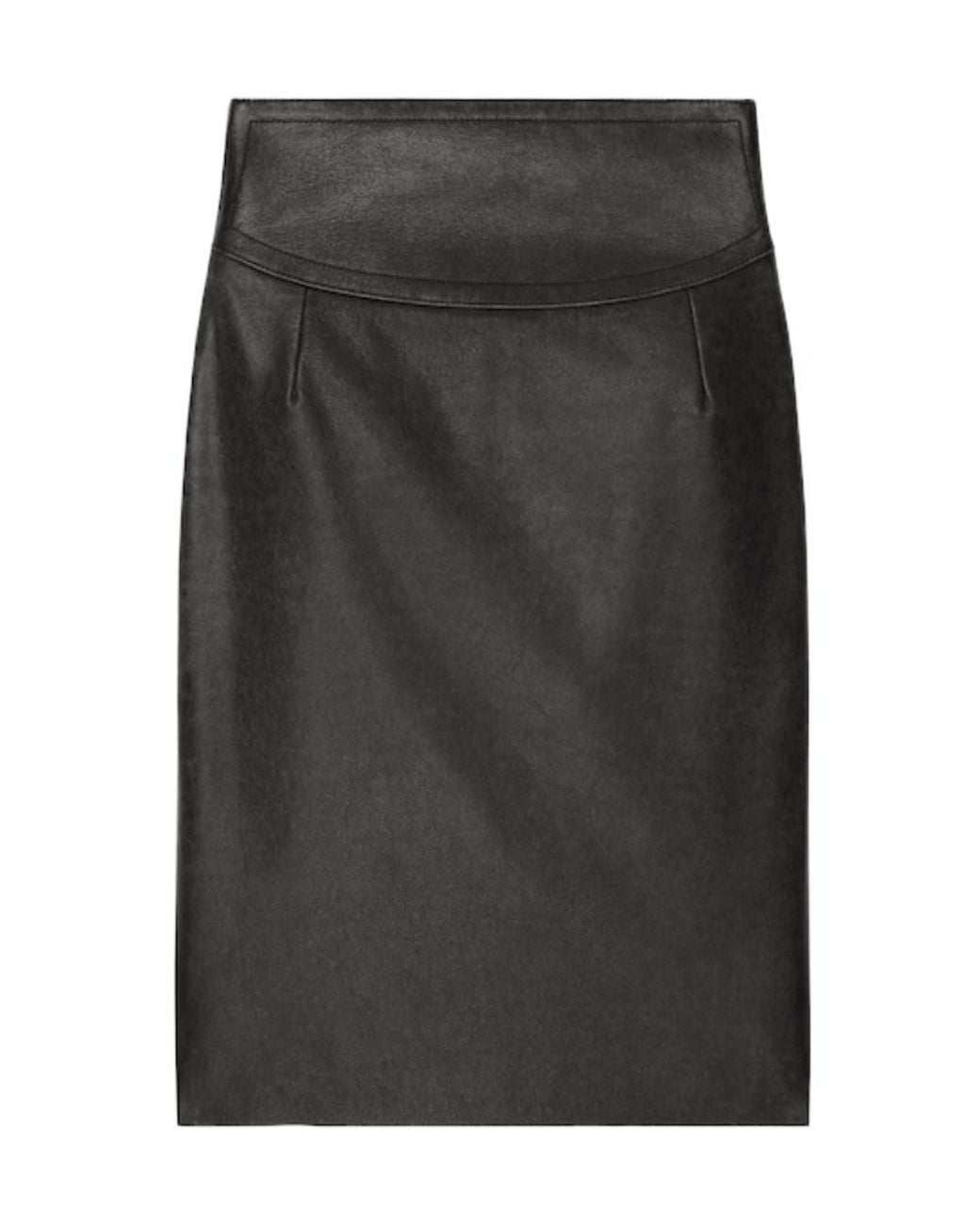 Givenchy Gray High-Waisted Leather Skirt