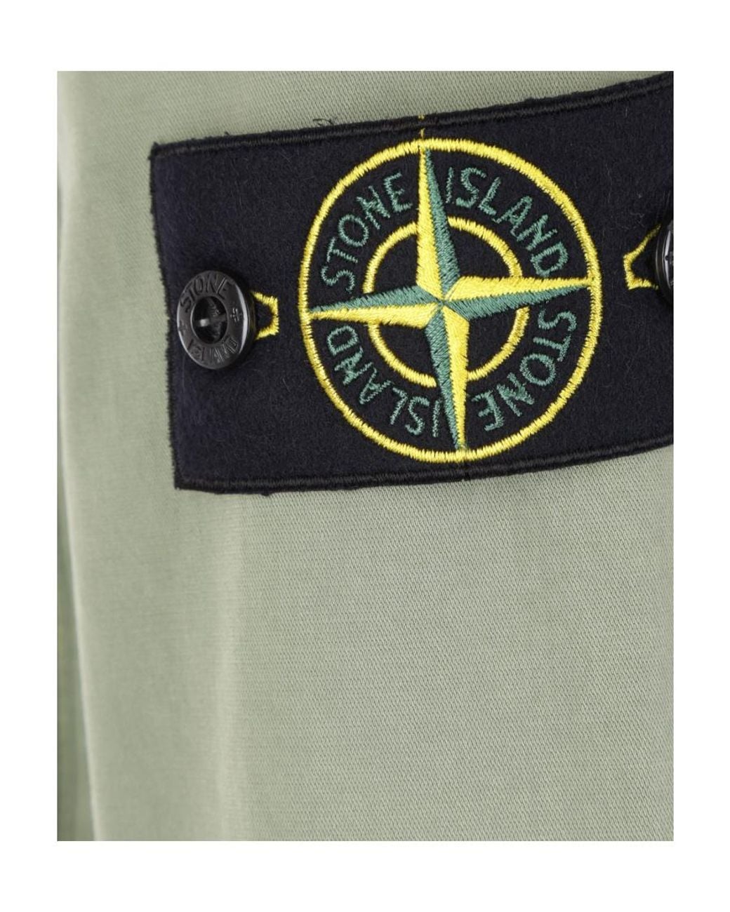 Stone Island Green Zip-Up Stretch-Cotton Shirt Jacket for men
