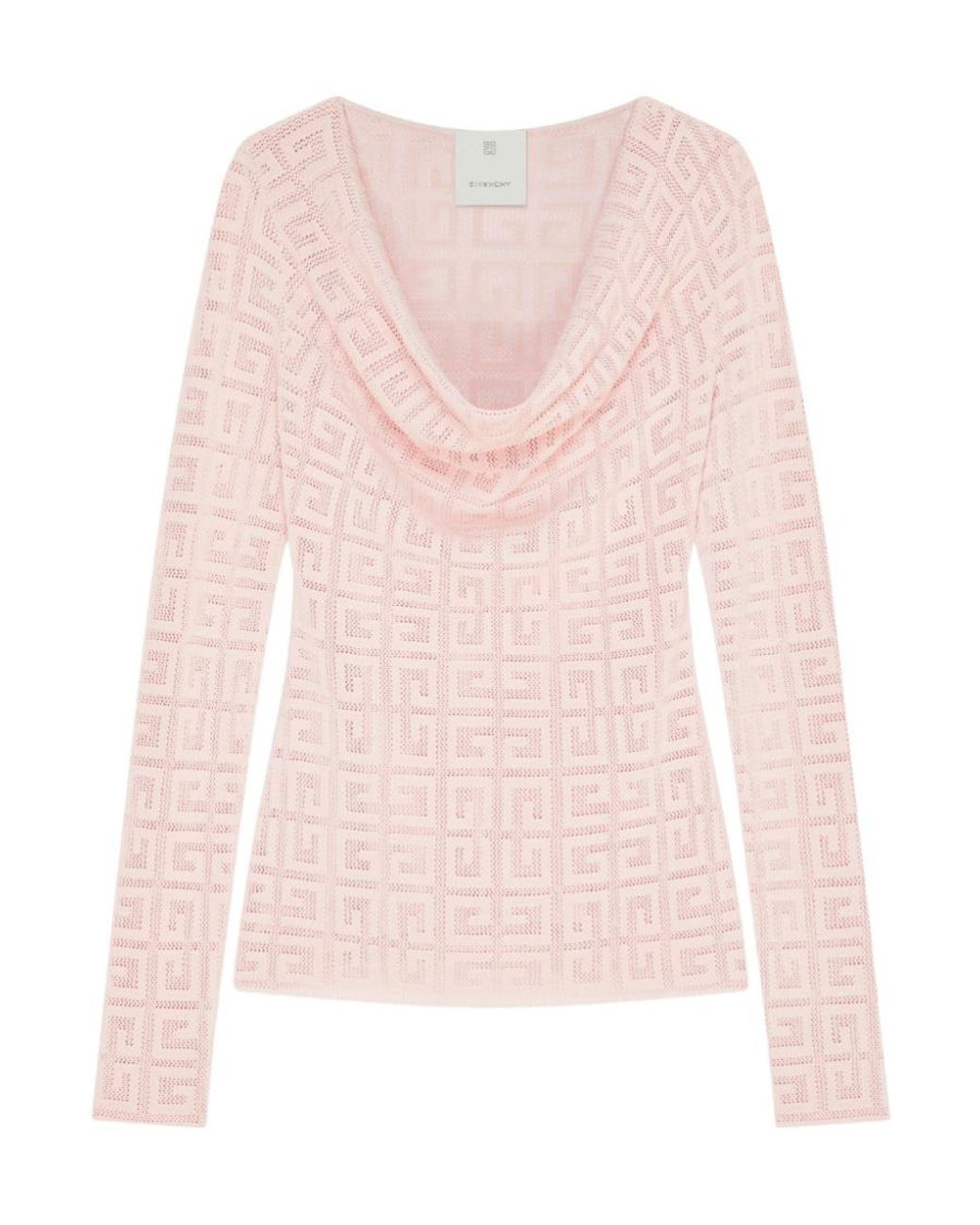 Givenchy Pink 4G Jacquard Draped Sweater