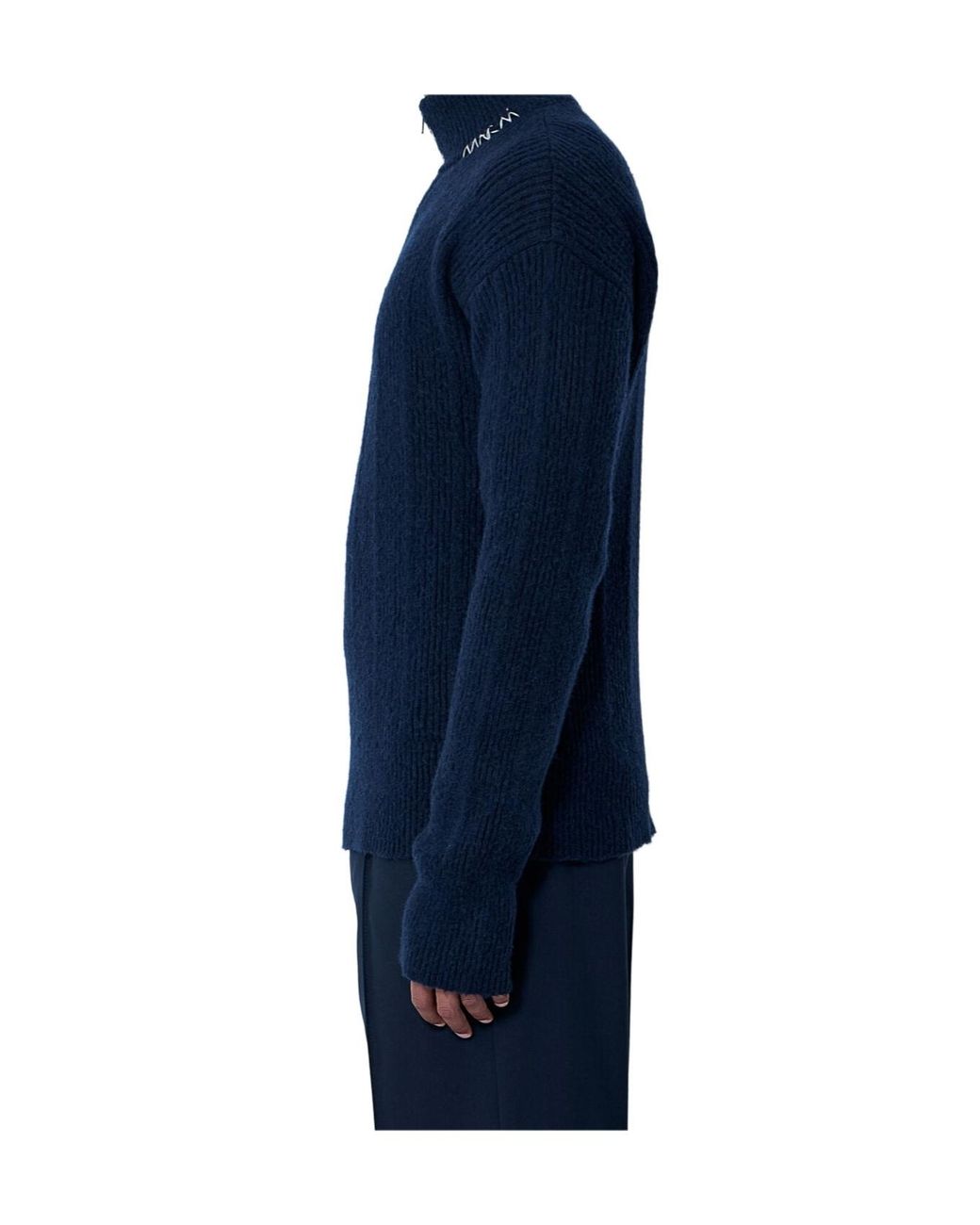 Marni Blue Zipped Neck Jumper for men