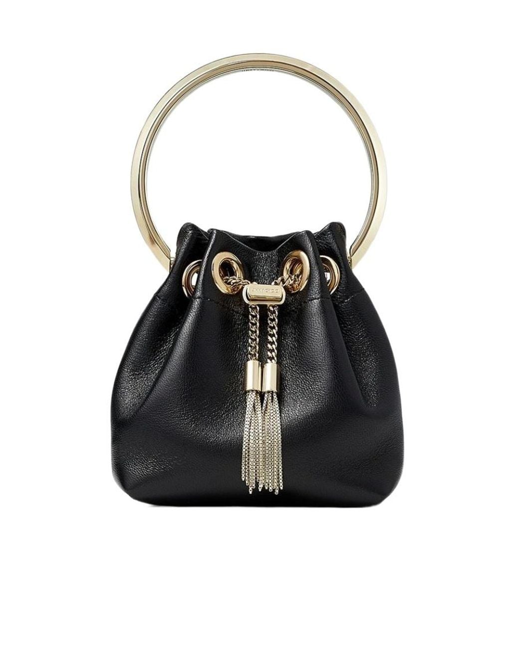 Jimmy Choo Black Micro Bon Bon Mini Tote Bag