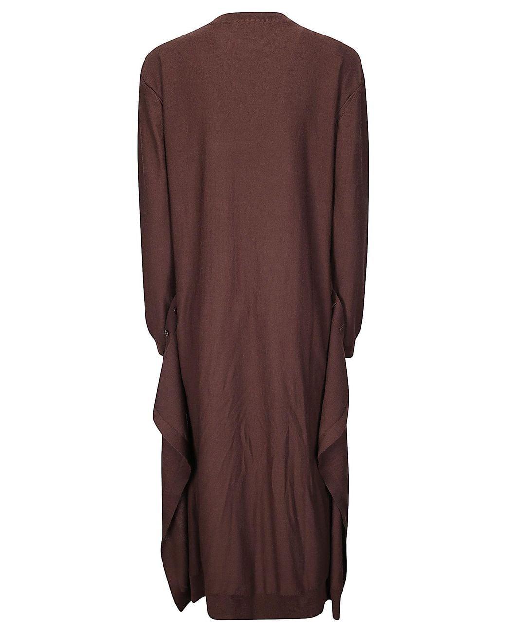 Lemaire Brown Buttoned Knitted Dress