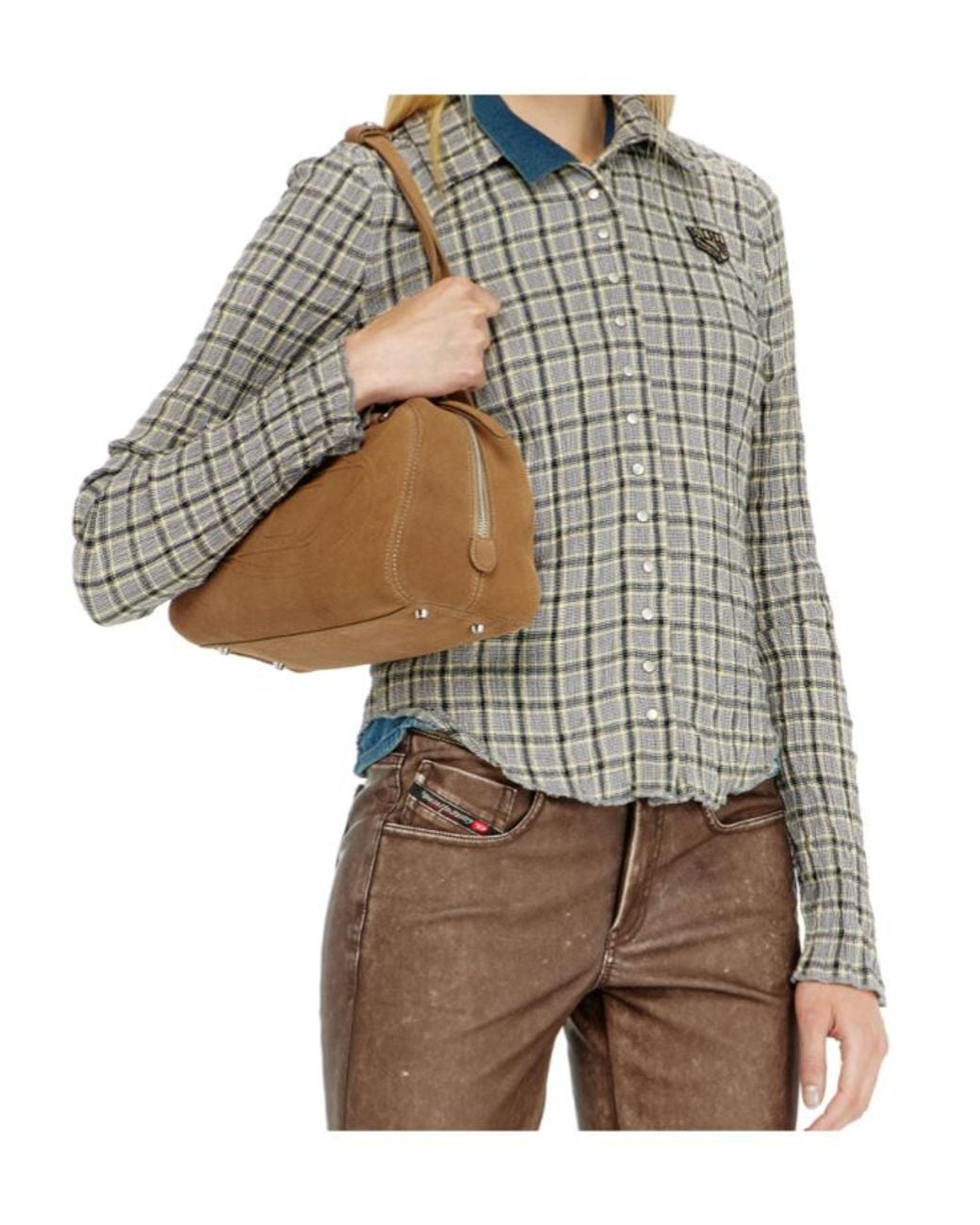 DIESEL Gray Arrilon Checked Slim Shirt