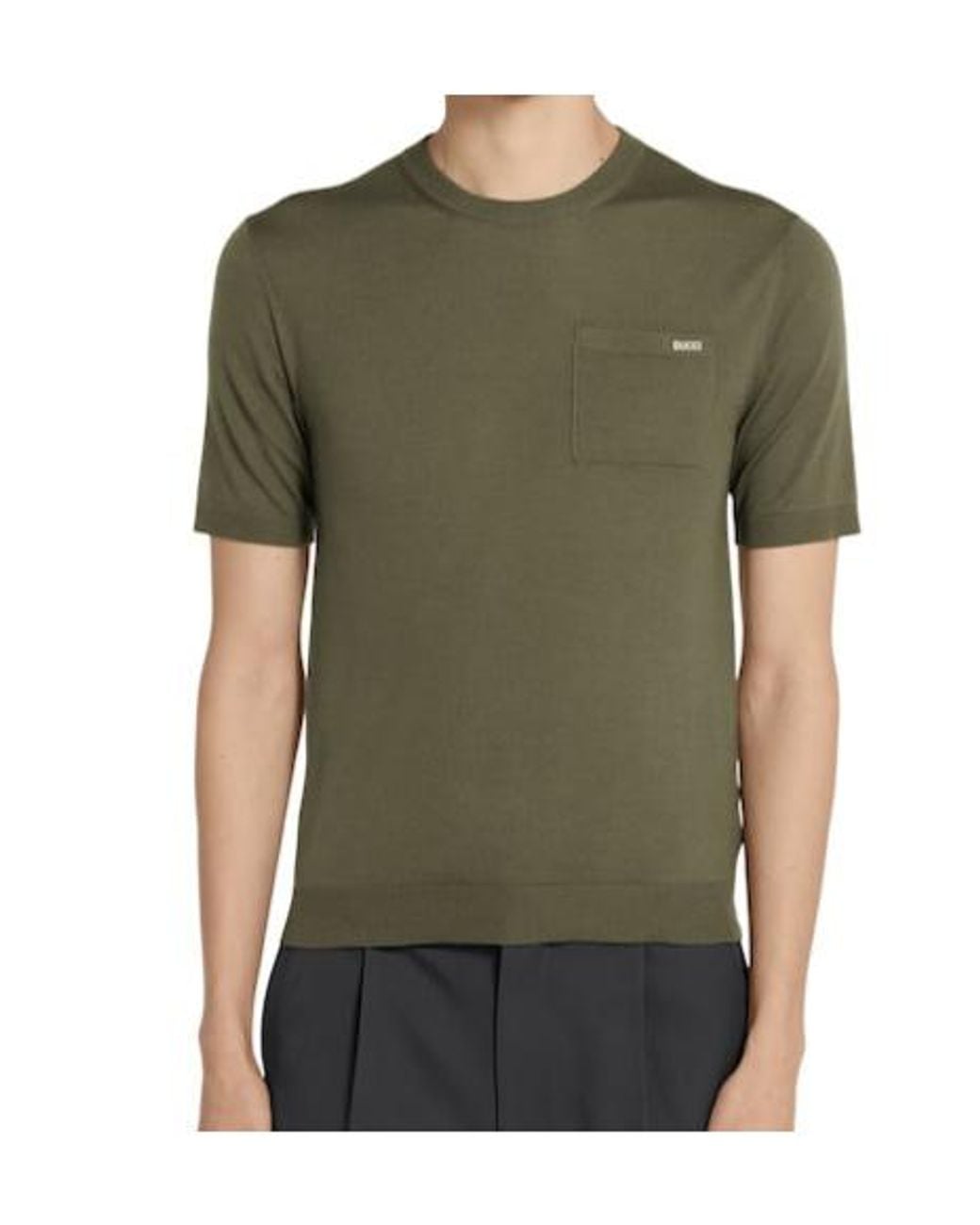 Gucci Green Fine Wool Knit Top With Intarsia for men