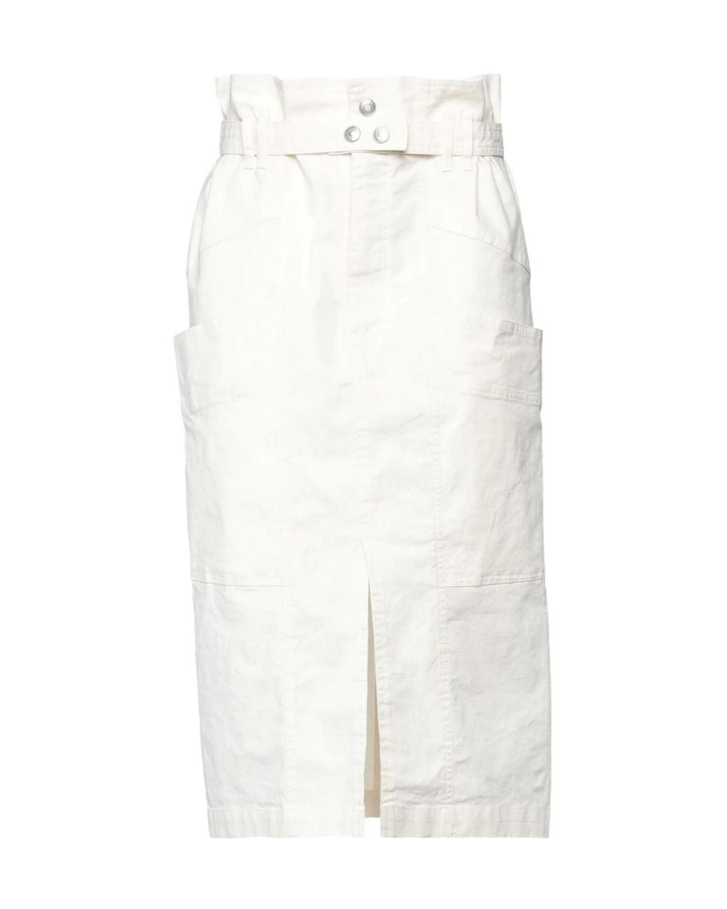 Isabel Marant White Solid Stretch Skirt