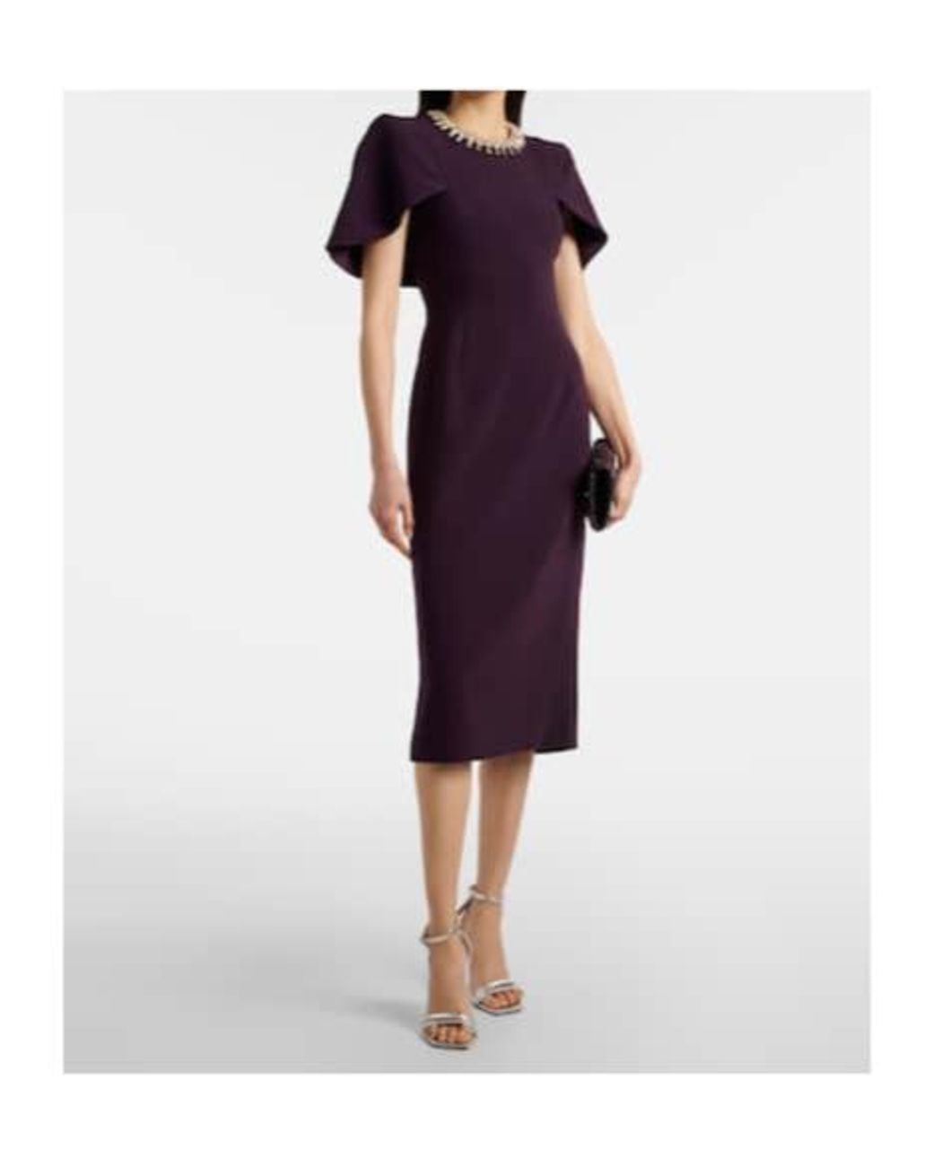 Jenny Packham Purple Thalia Crystal-Embellished Midi Dress