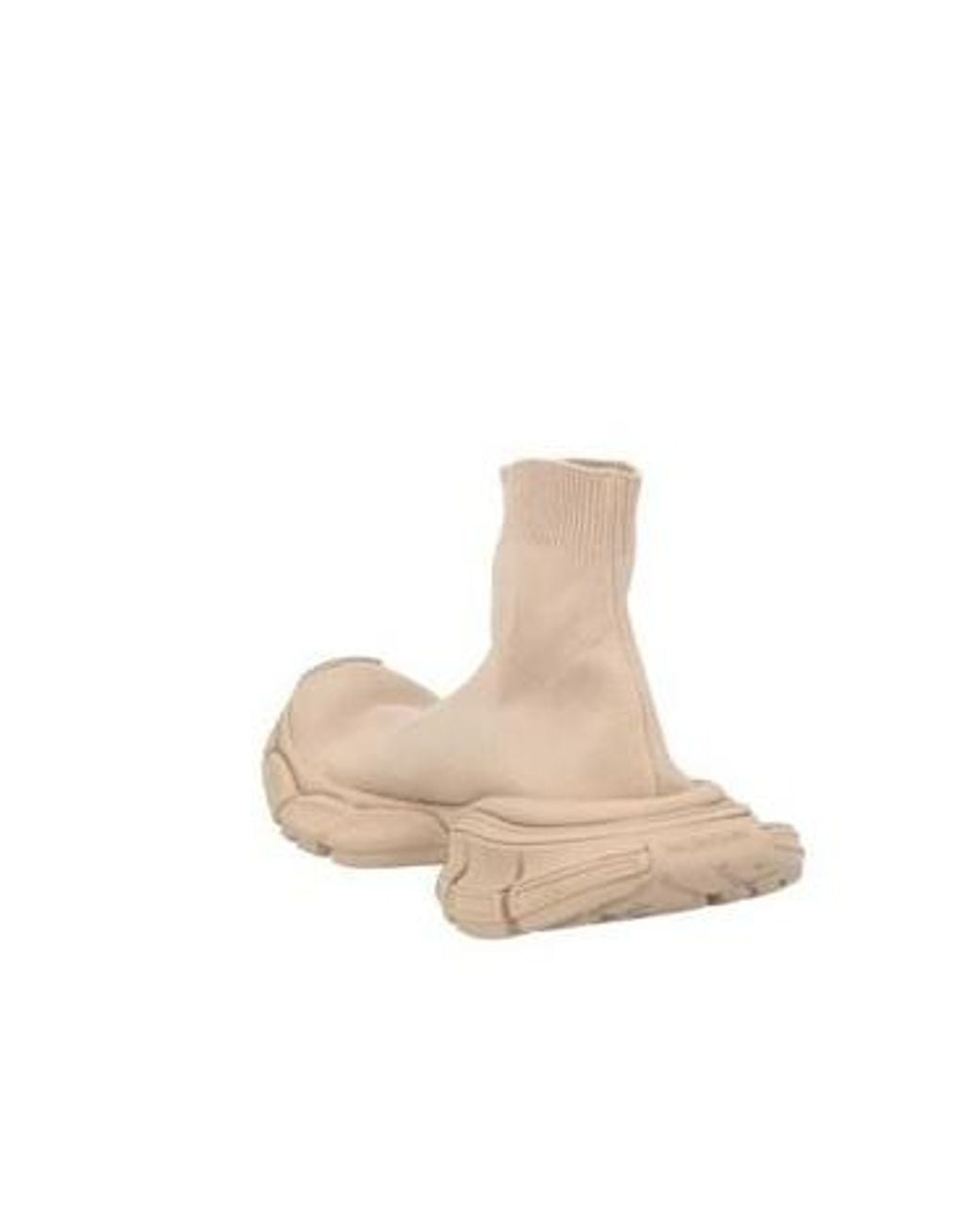 Balenciaga Natural Solid Color Knit Sock Chunky Sole Dad Sneakers