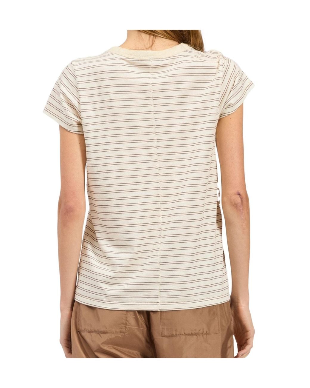 Rag & Bone White Striped Short Sleeve T-Shirt