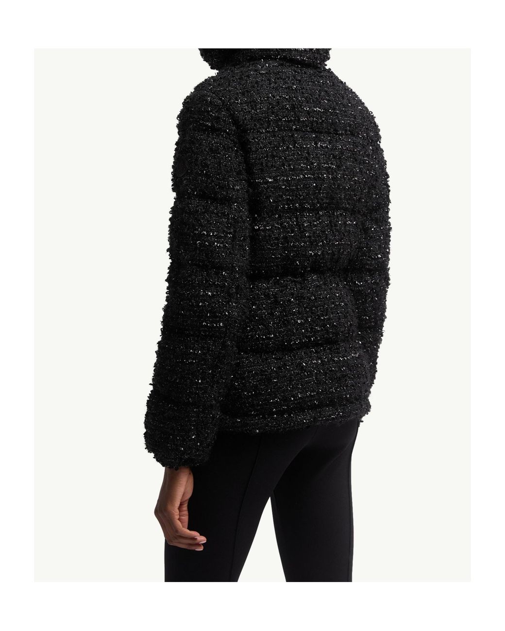 Moncler Black Urbel Tweed Short Down Jacket