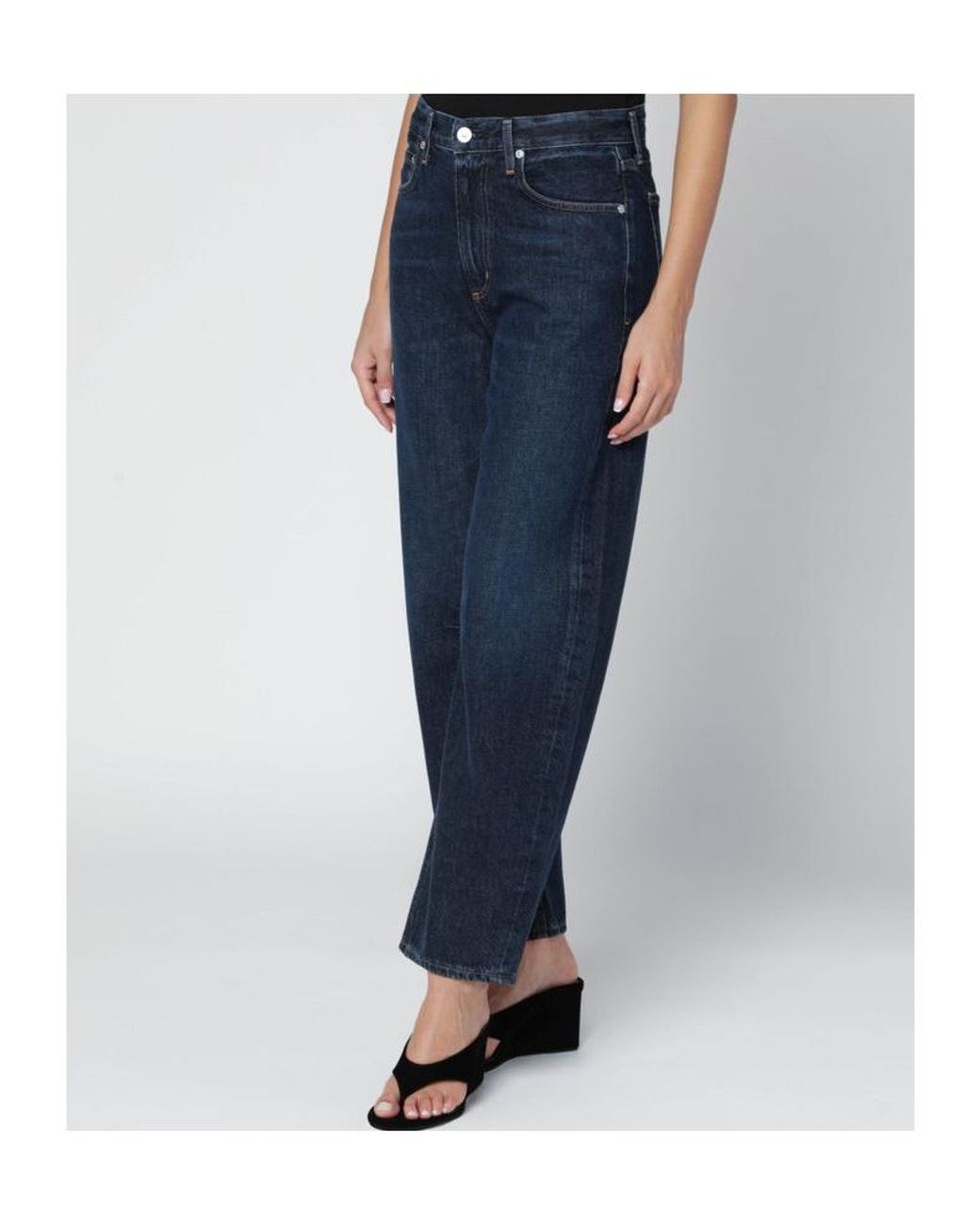 Citizens of Humanity Blue High-Rise Straight Jeans