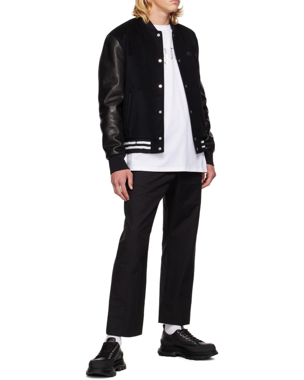 McQueen White Logo Printed Crewneck T-Shirt for men