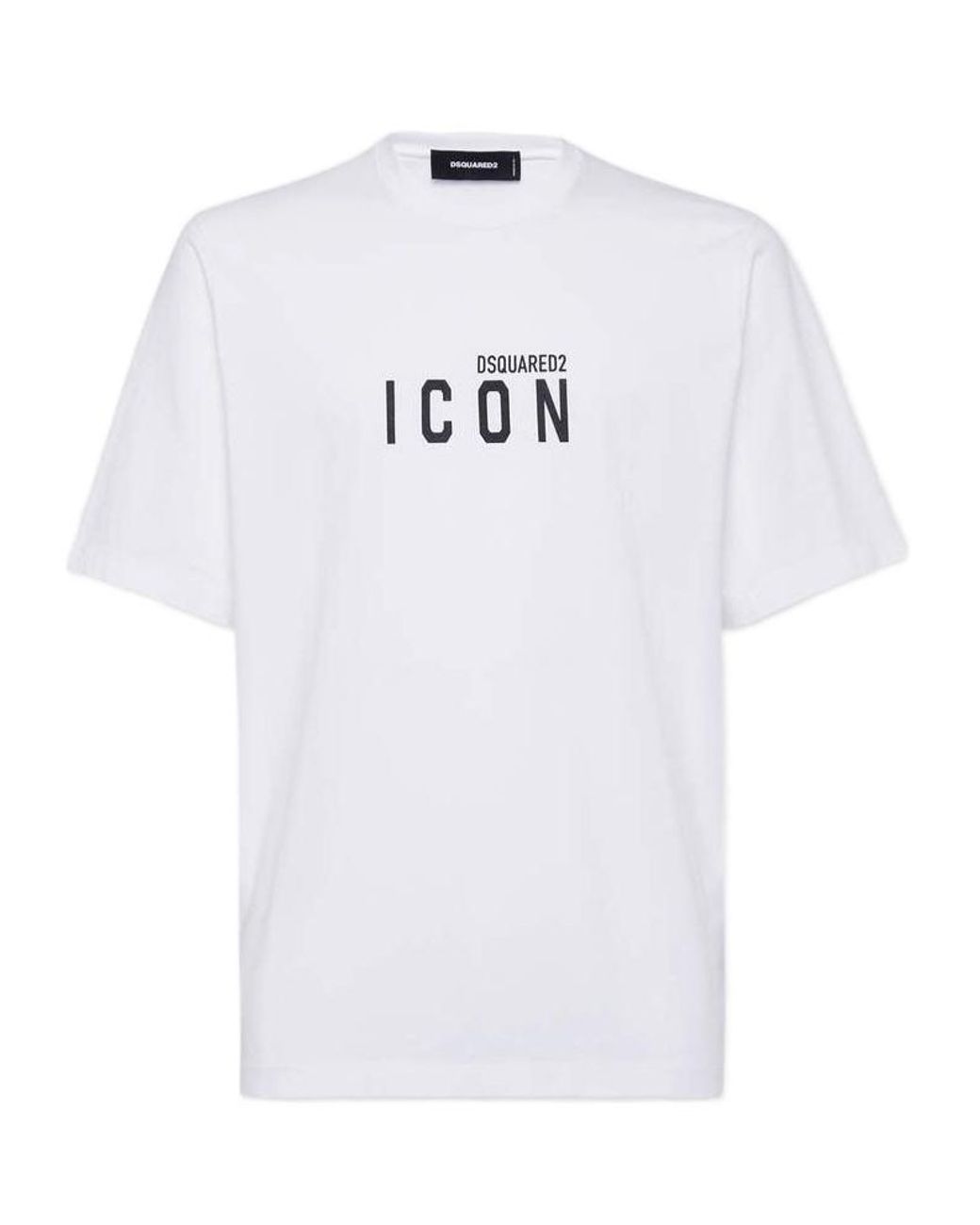 DSquared² White Icon Logo Printed Crewneck T-Shirt for men