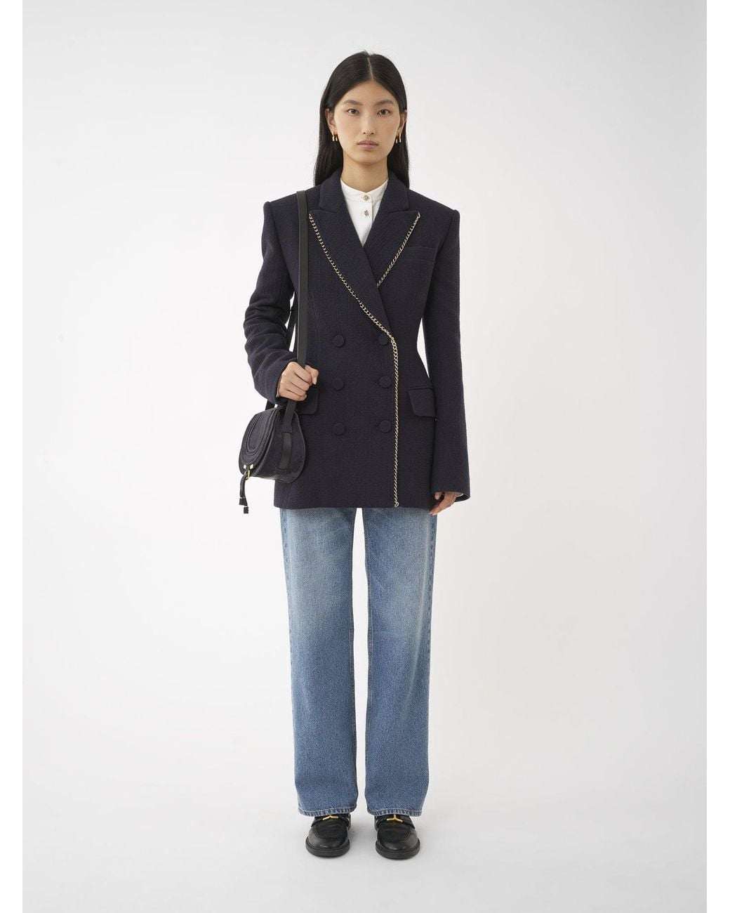 Chloé Blue Chloé Chain-Embellished Jacket