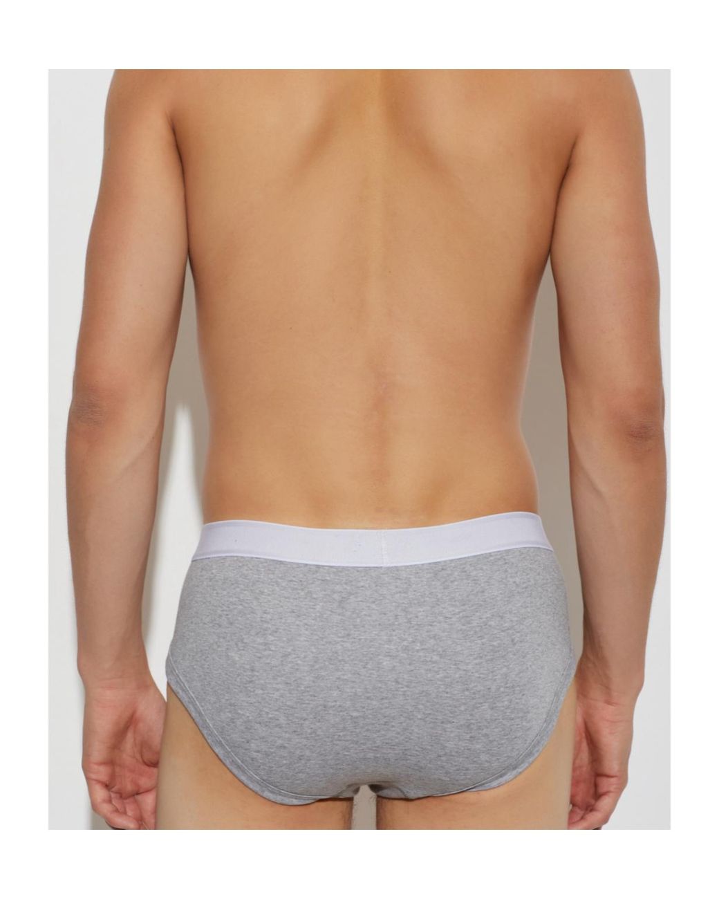 Tom Ford Gray Logo-Waistband Cotton Briefs (Set Of Two) for men