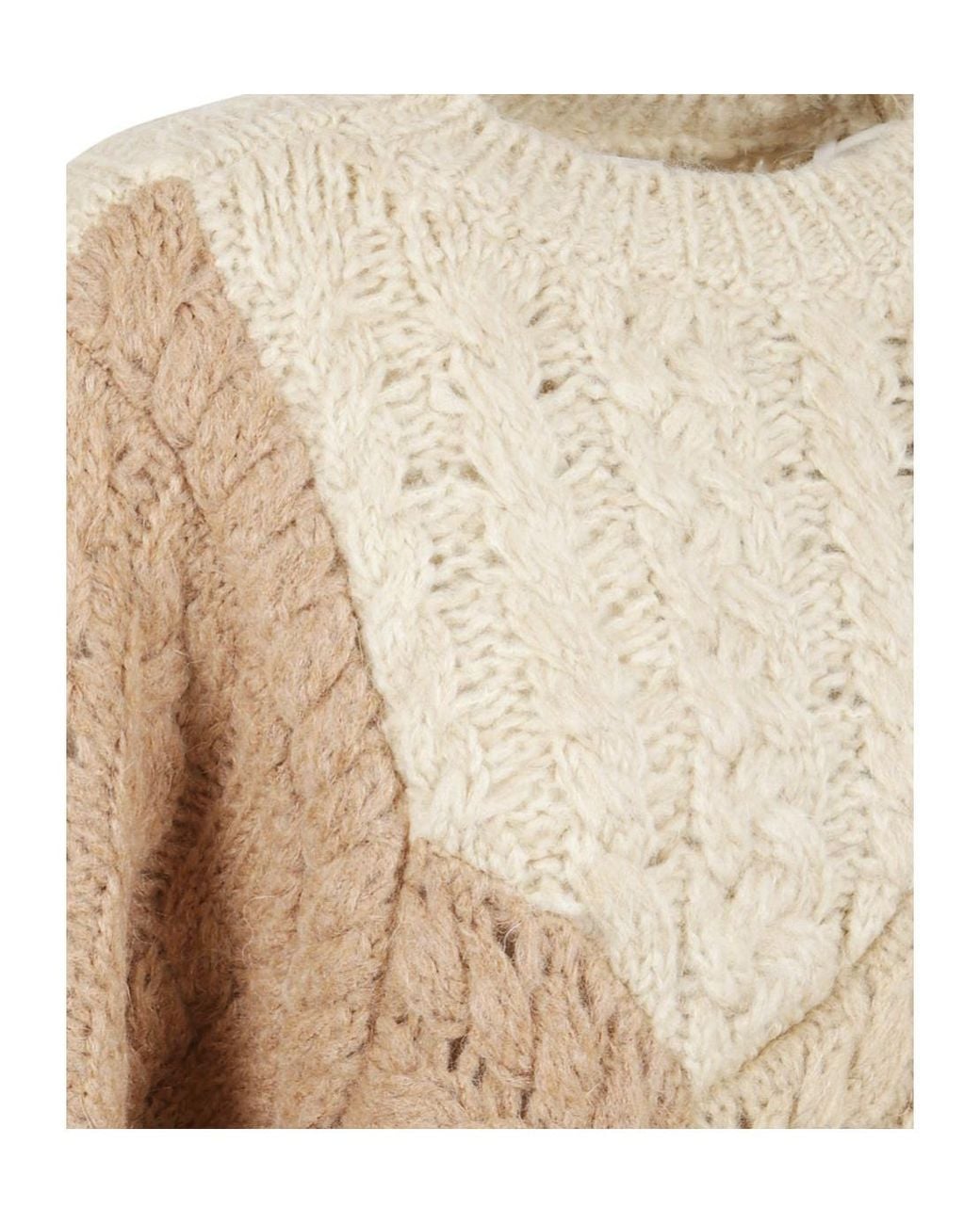 Isabel Marant Natural Isabel Marant Étoile Patchwork Cable-Knit Jumper