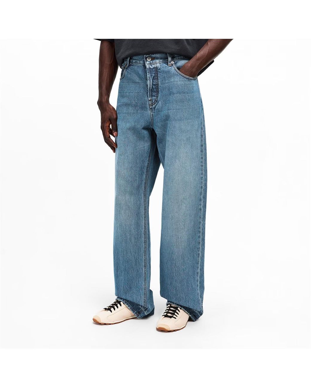 Jacquemus Blue Jacquard Script Straight Leg Jeans for men