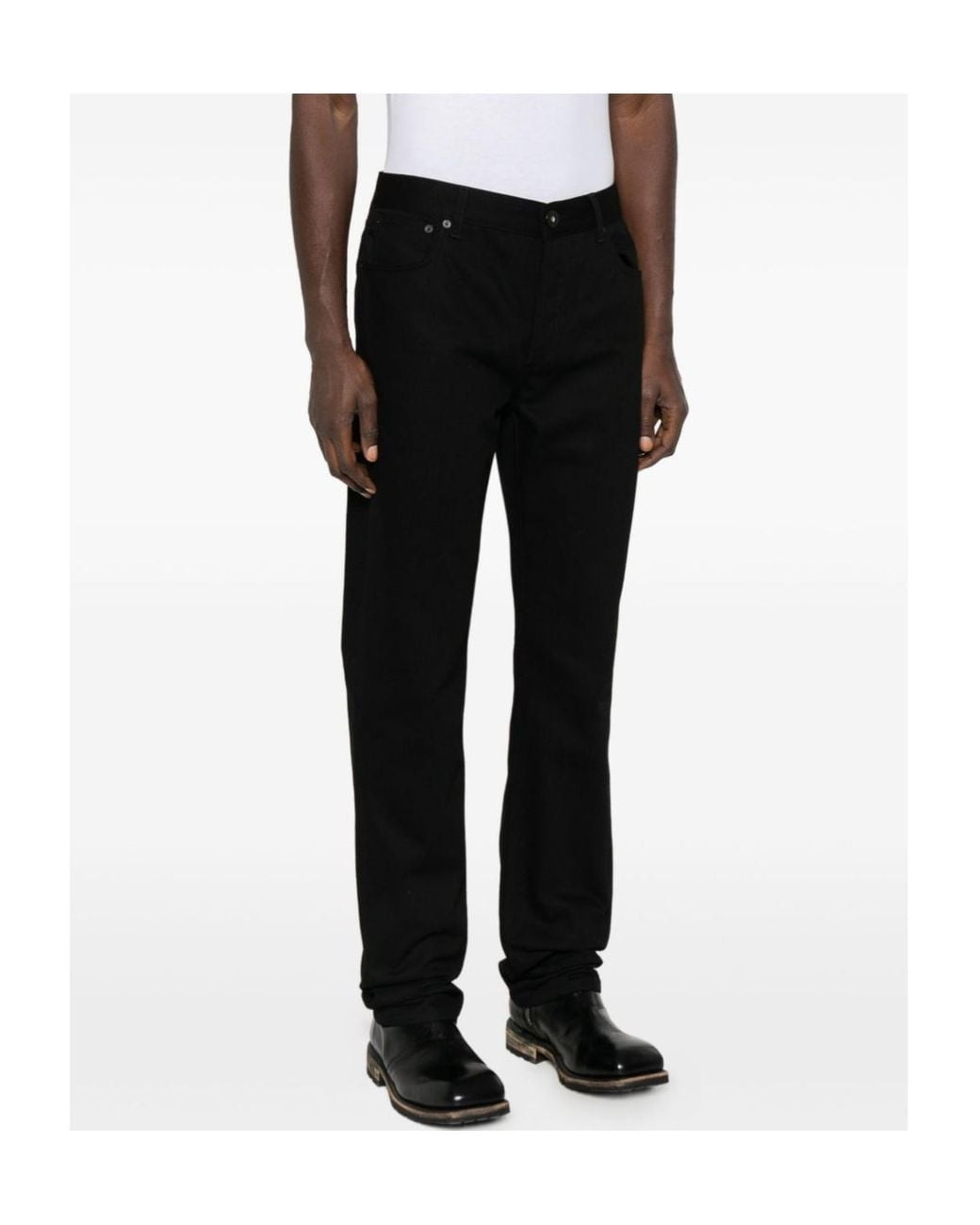 McQueen Black Straight-Leg Slim Jeans for men
