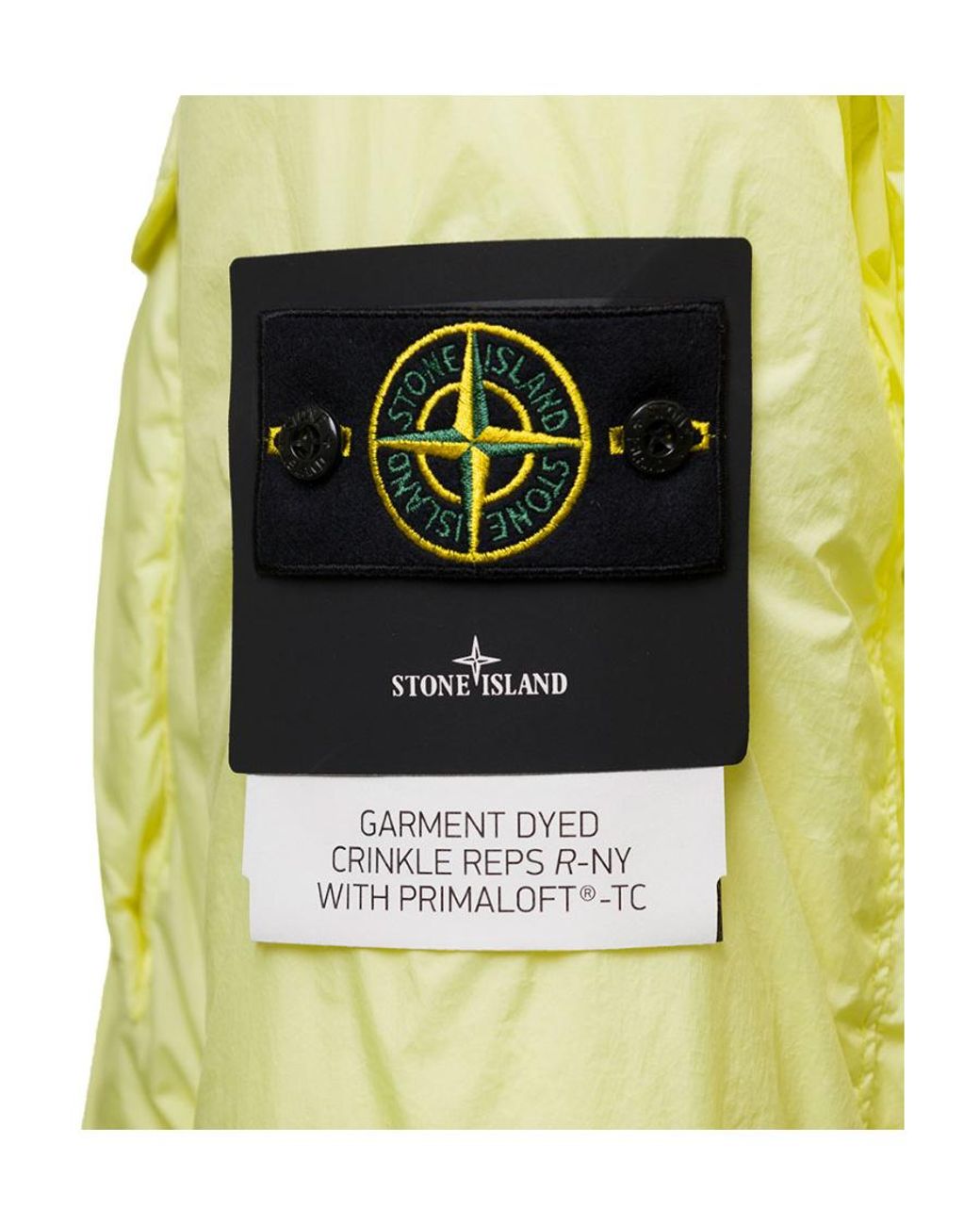 Stone Island Yellow Zip-Up Hooded Windbreaker Jacket for men