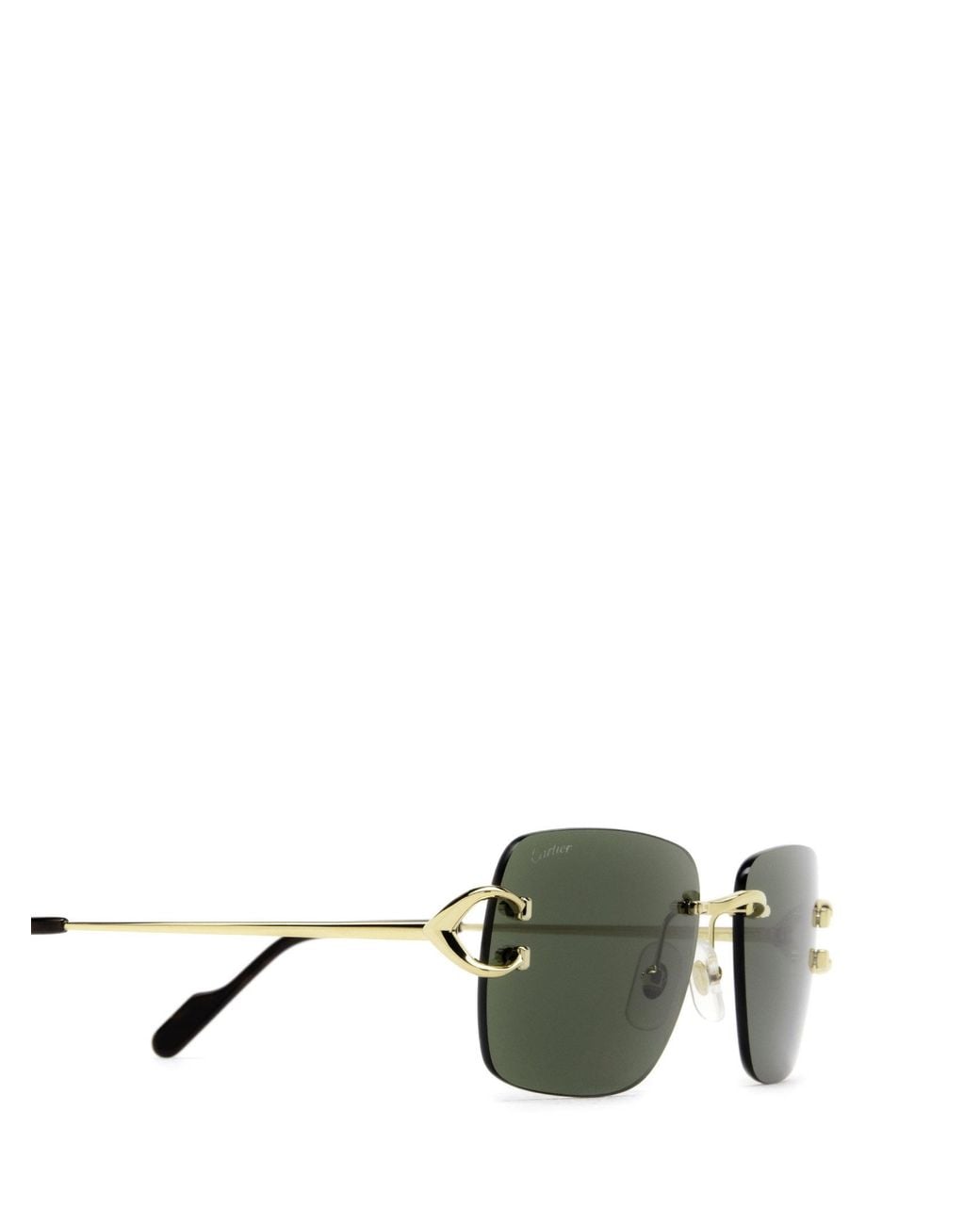 Cartier Green Rectangular Frame Sunglasses for men