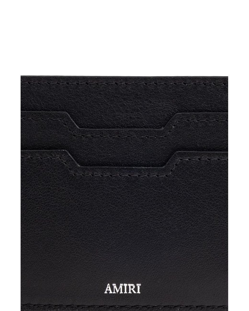 Amiri Black Hollywood Logo Printed Wallet for men