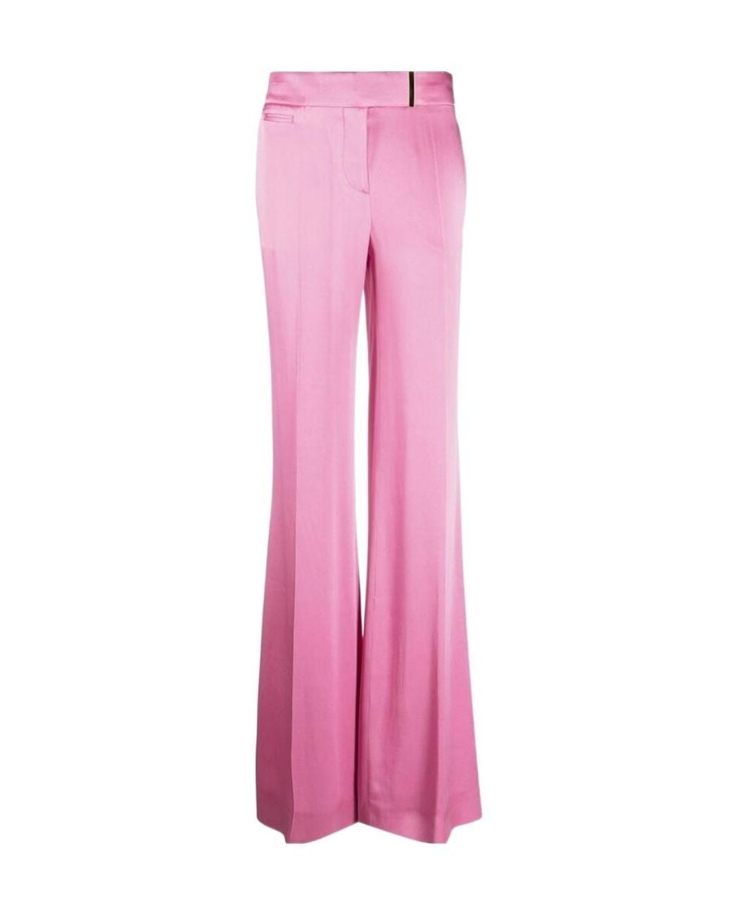 Tom Ford Pink High-Waisted Wide-Leg Trousers
