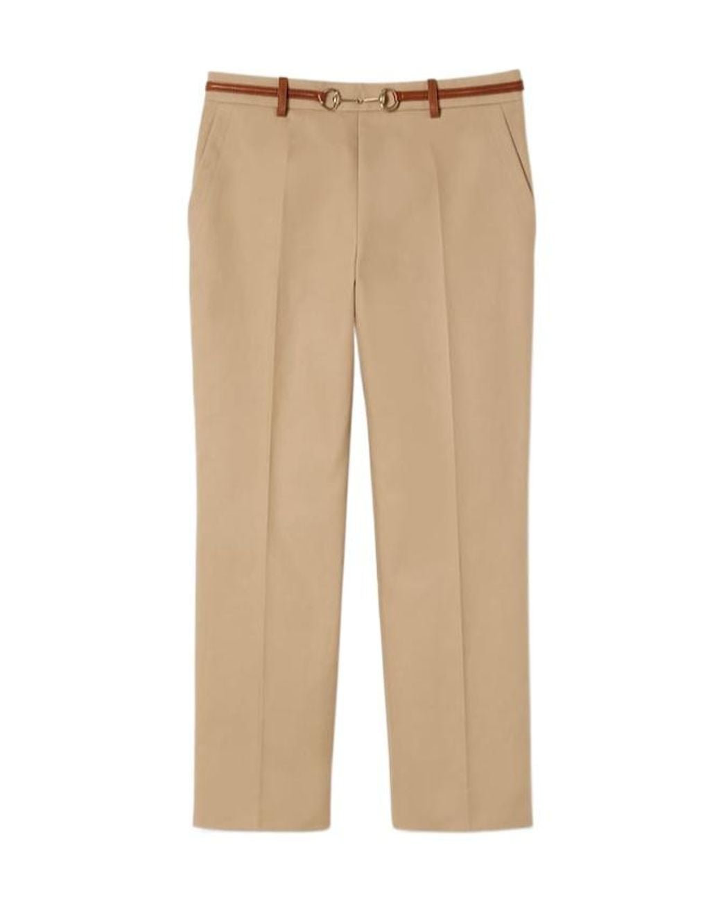 Gucci Natural Pleated Belted Pants
