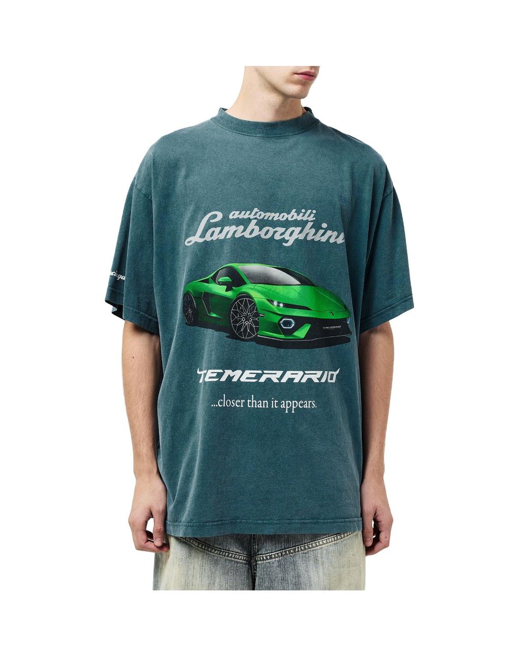 Balenciaga Green Loose T-Shirt for men