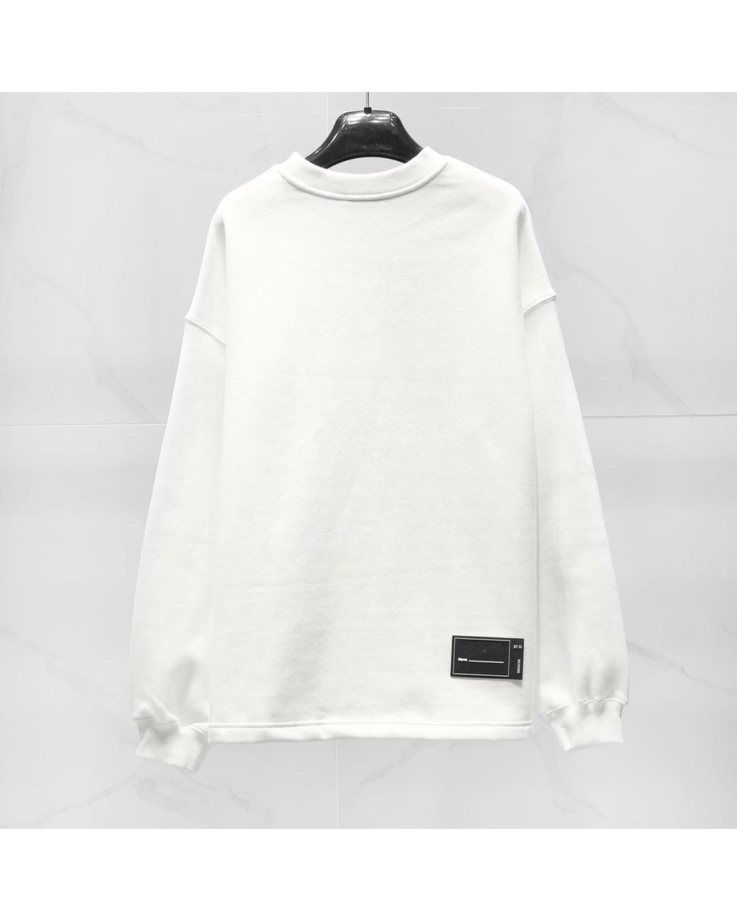 we11done White Logo Printed Long-Sleeved Sweatshirt for men
