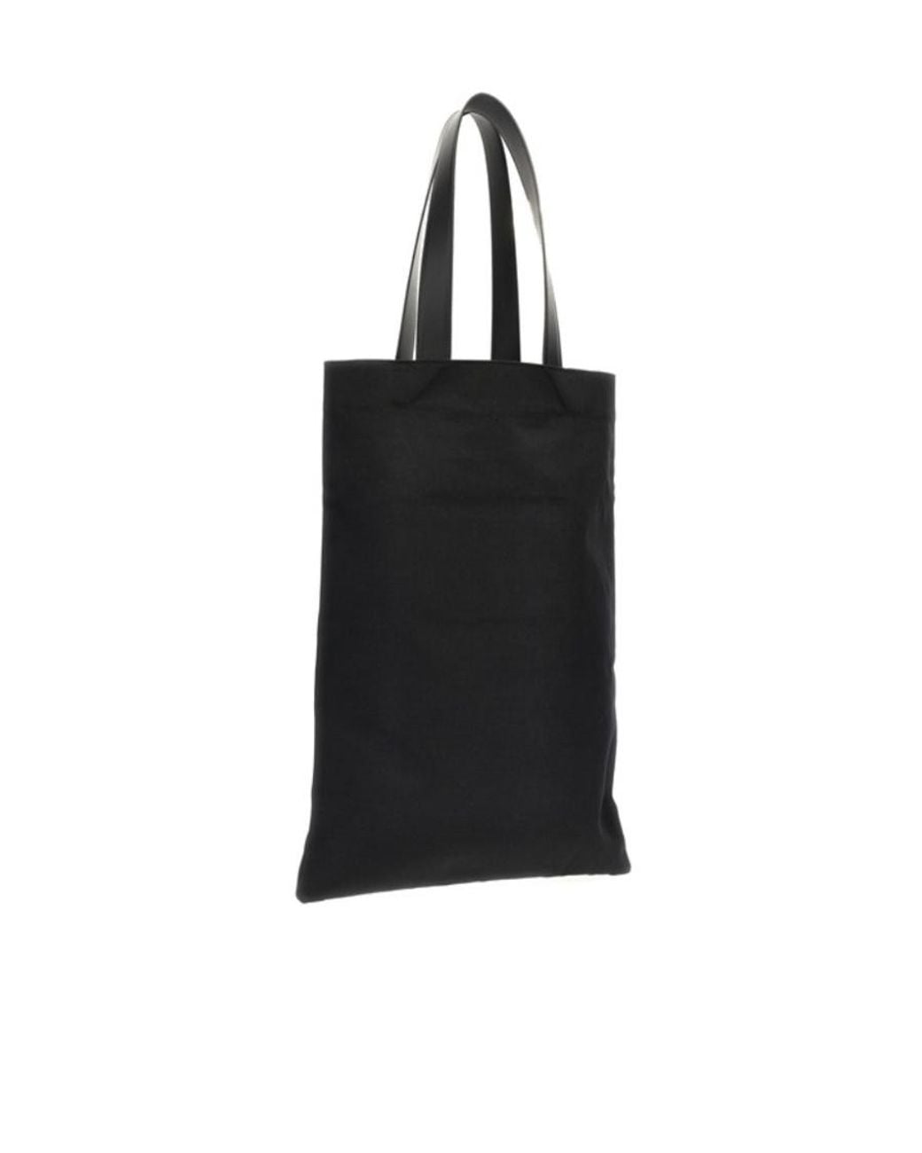 Jil Sander Black Logo-Print Large Open Top Tote Bag