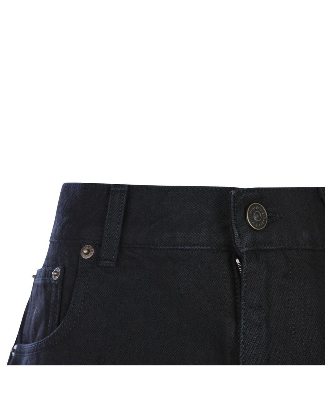 Phoebe Philo Black Fringed Edge Straight-Leg Jeans