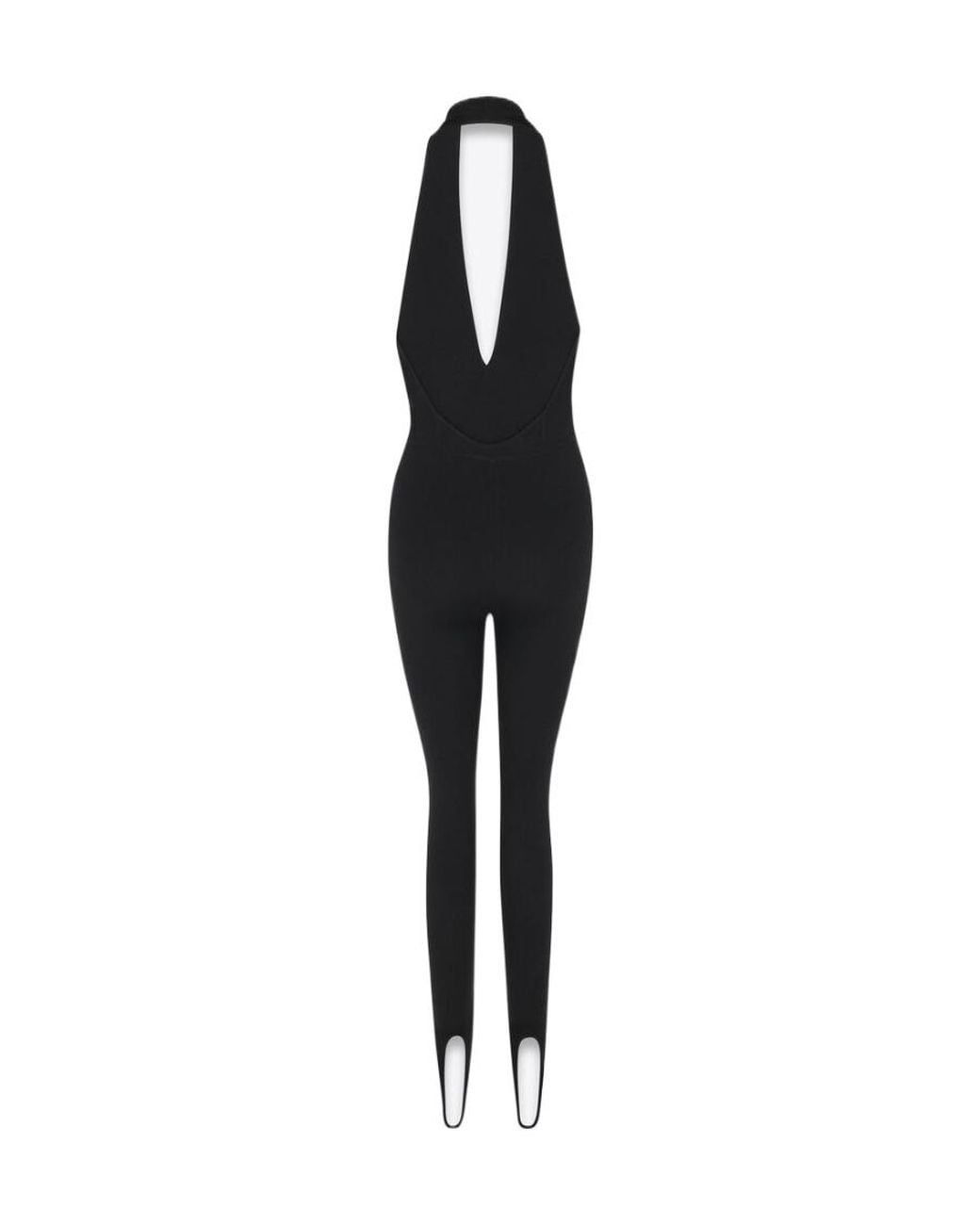 Saint Laurent Black Halterneck Open-Back Sleeveless Jumpsuit