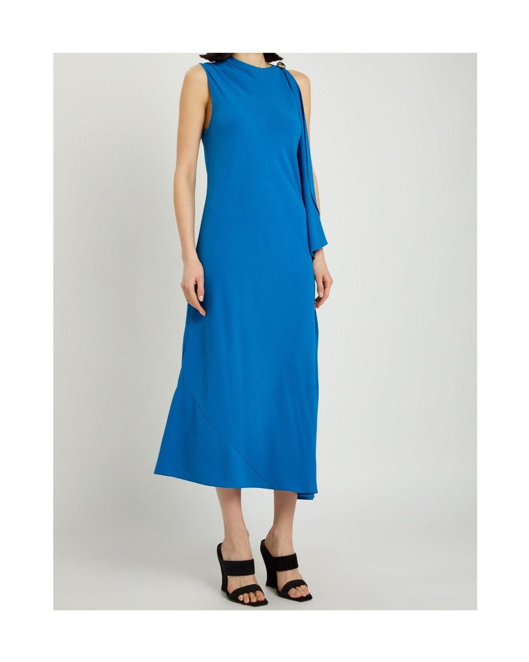 Joseph Blue Draped-Detail Dress