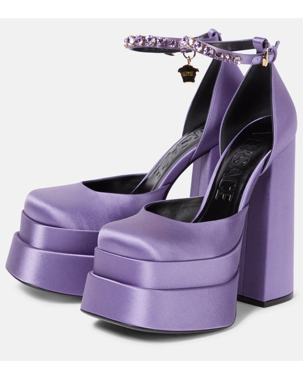 Versace Purple Medusa Aevitas Platform Heels