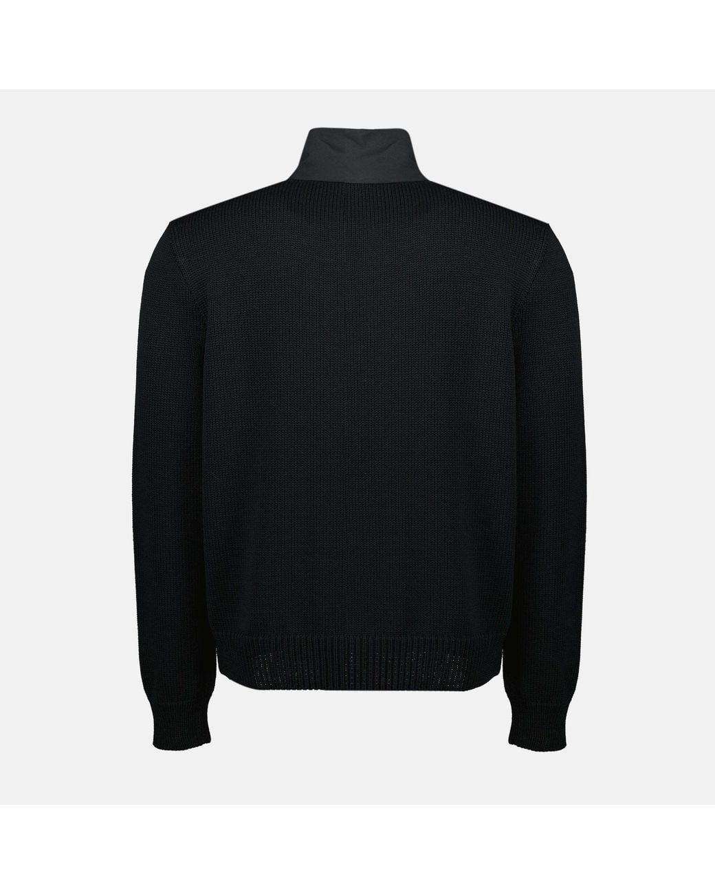Moncler Black Matt Effect Zipped Cardigan for men