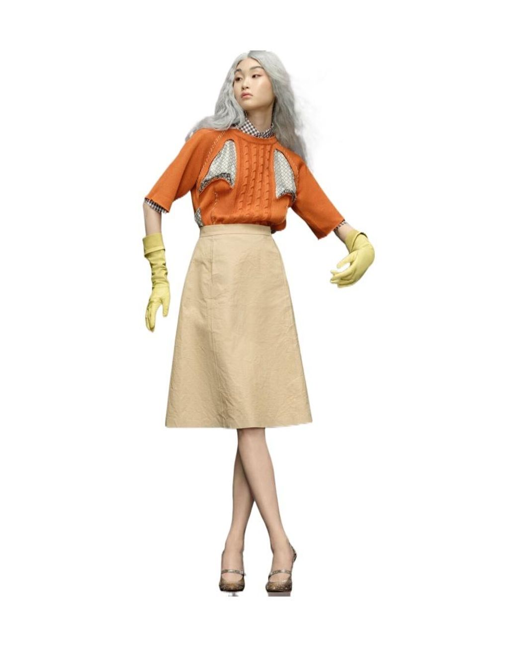 Maison Margiela Natural Utility Cotton Skirt