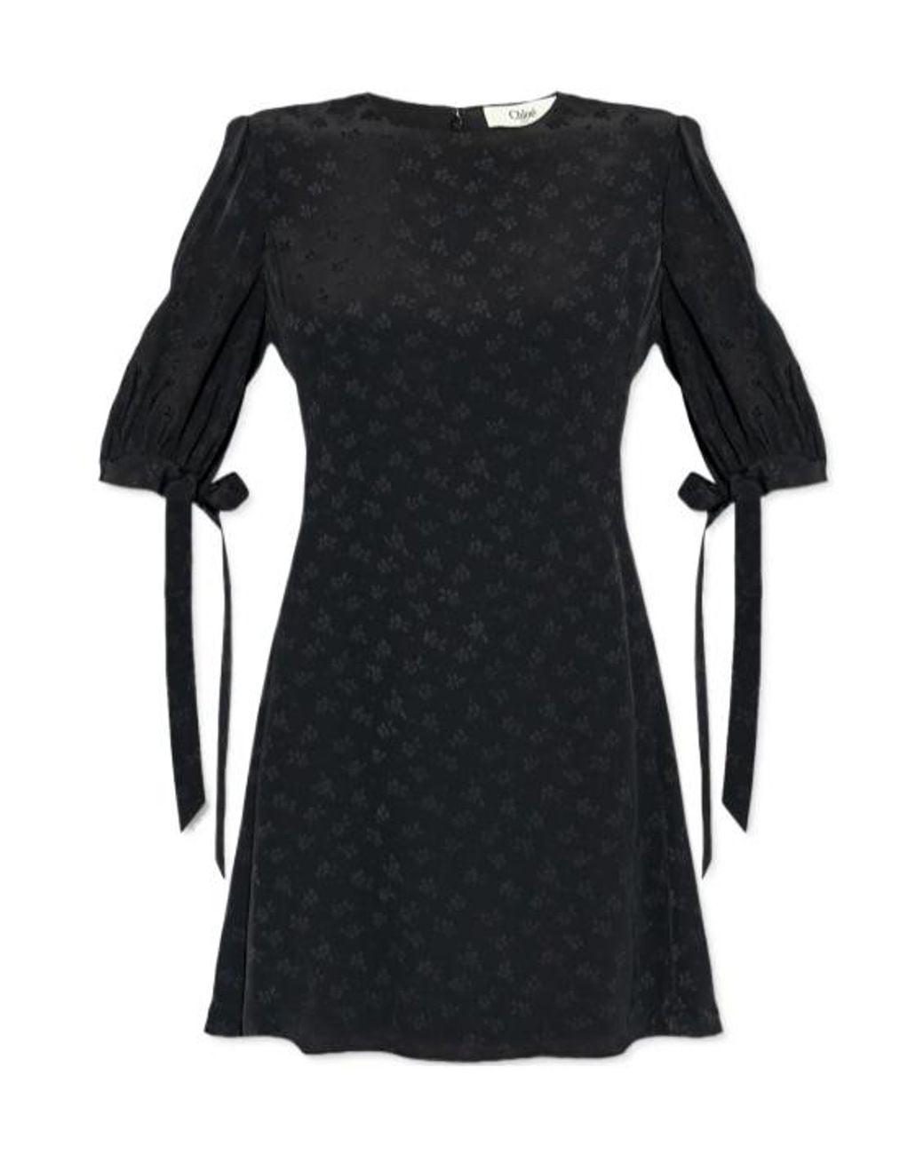 Chloé Black Chloé Floral Pattern Mini Dress