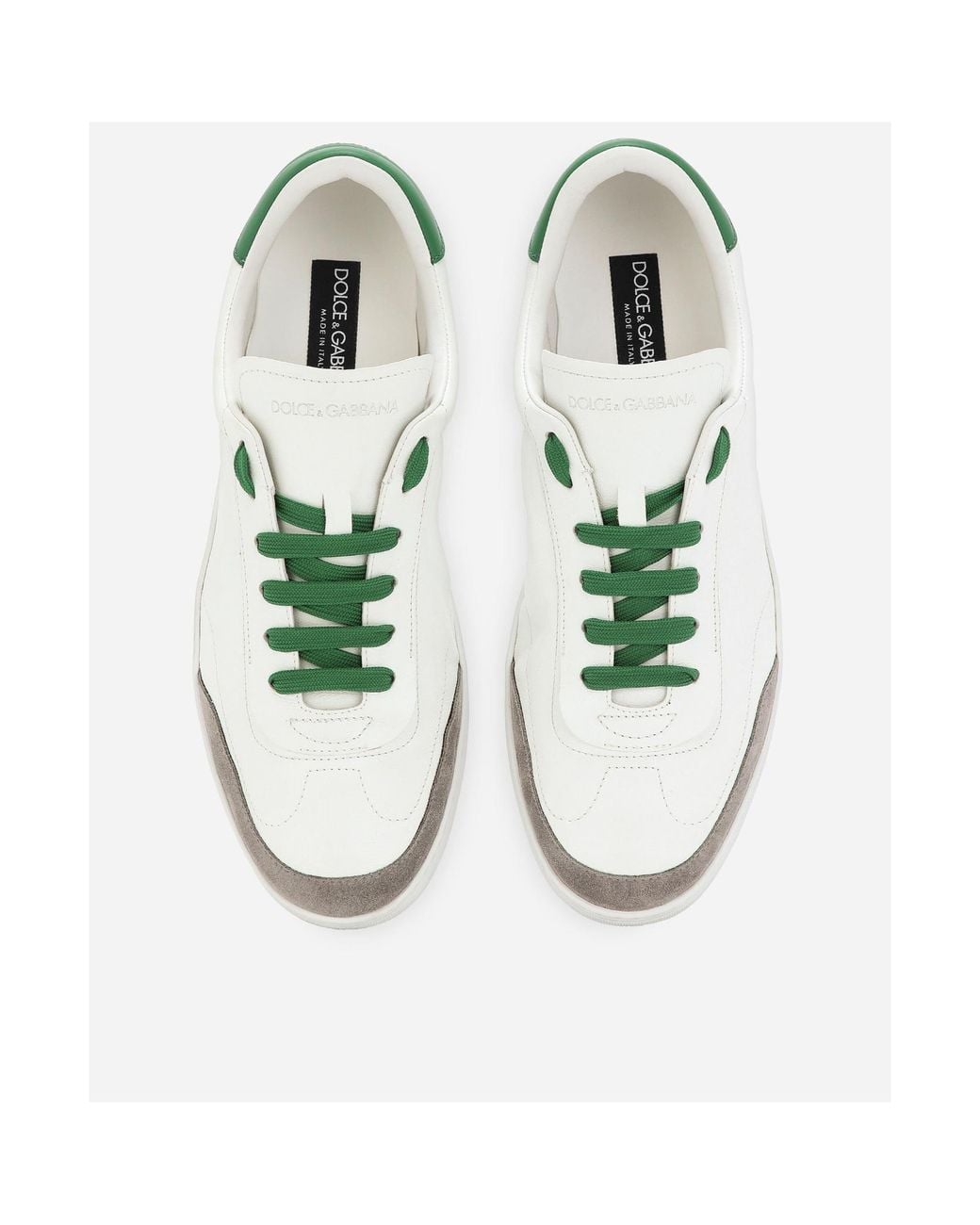 Dolce & Gabbana White Saint Tropez Calfskin Sneakers for men
