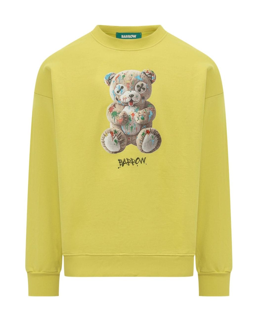 Barrow Yellow Teddy Print Sweatshirt for men