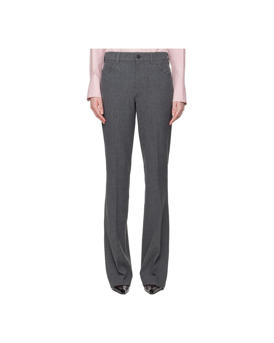 The Attico Gray The Pressed Creased Trousers