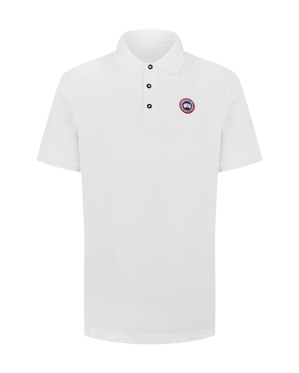 Canada Goose White Logo Crew Neck Polo Shirt for men