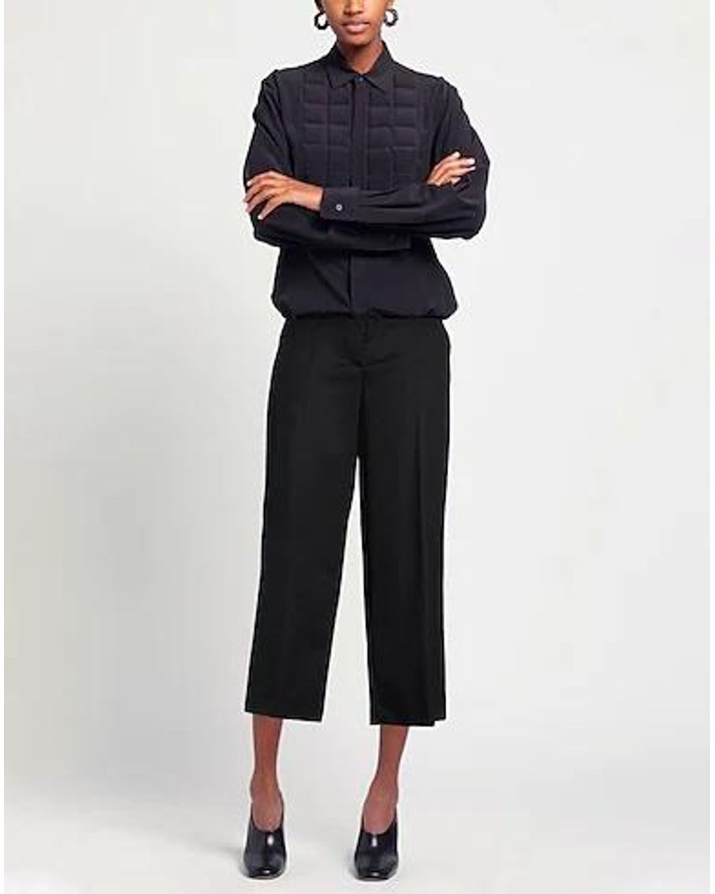 Max Mara Black Loose Wool Trousers