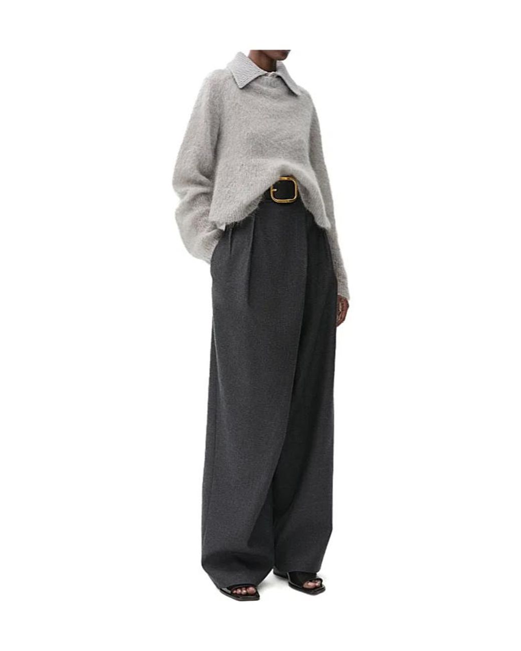 Loewe Gray Long-Sleeved Polo Jumper