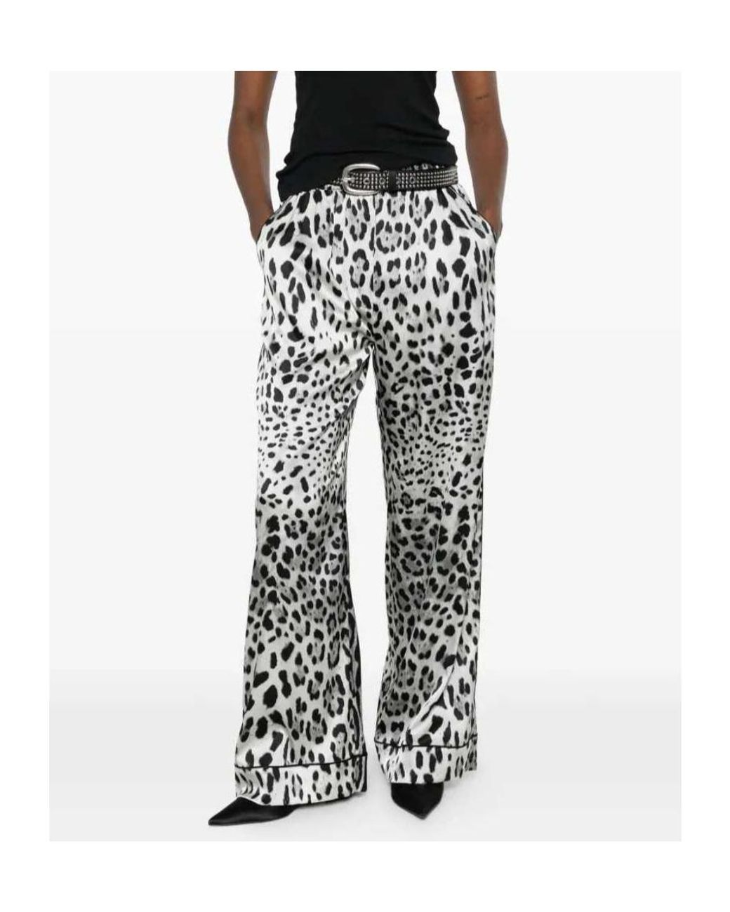 Dolce & Gabbana White Patterned Casual Pants